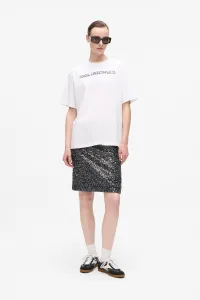 Sukňa Karl Lagerfeld Embellished Tweed Skirt Herringbone Sequins