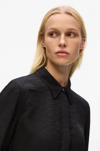 Blúzka Karl Lagerfeld Logo Jacquard Fluid Blouse Elongated Logo Black Aop