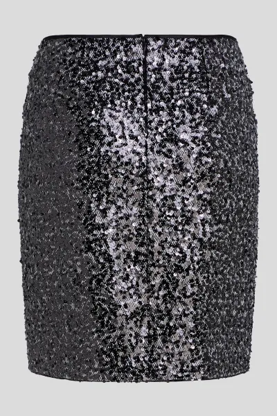 Sukňa Karl Lagerfeld Embellished Tweed Skirt Herringbone Sequins