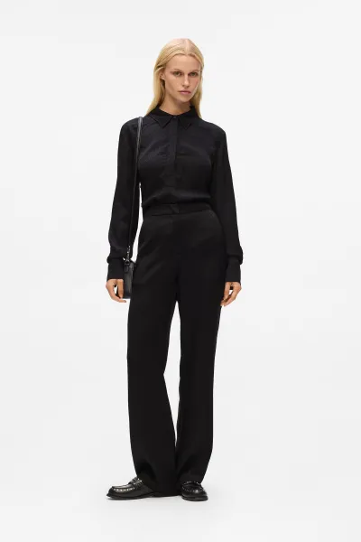 Blúzka Karl Lagerfeld Logo Jacquard Fluid Blouse Elongated Logo Black Aop