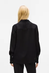 Blúzka Karl Lagerfeld Logo Jacquard Fluid Blouse Elongated Logo Black Aop