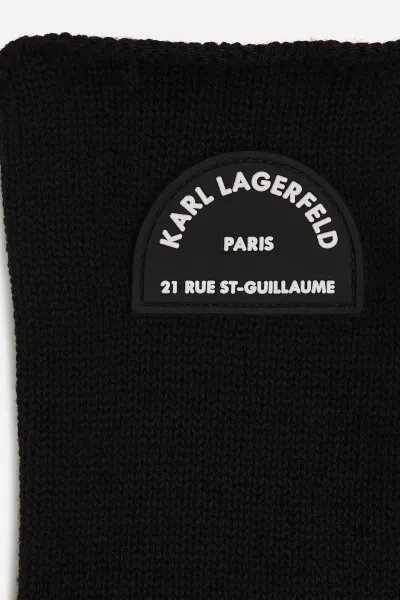 Rukavice Karl Lagerfeld čierna farba, A4W33014