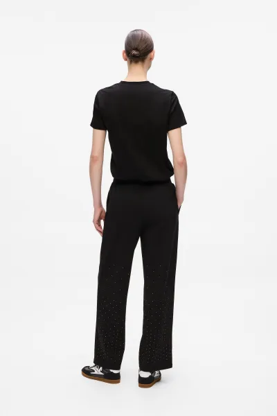 Tepláky Karl Lagerfeld Rhinestone Rain Sweatpant Black