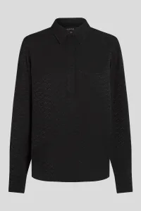 Blúzka Karl Lagerfeld Logo Jacquard Fluid Blouse Elongated Logo Black Aop
