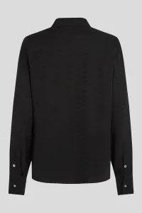Blúzka Karl Lagerfeld Logo Jacquard Fluid Blouse Elongated Logo Black Aop