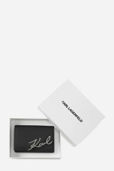 Kožená peňaženka Karl Lagerfeld čierna farba, A4W32018