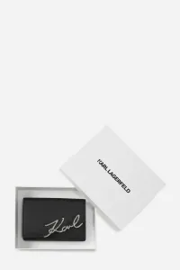 Kožená peňaženka Karl Lagerfeld čierna farba, A4W32018