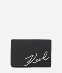 Kožená peňaženka Karl Lagerfeld čierna farba, A4W32018