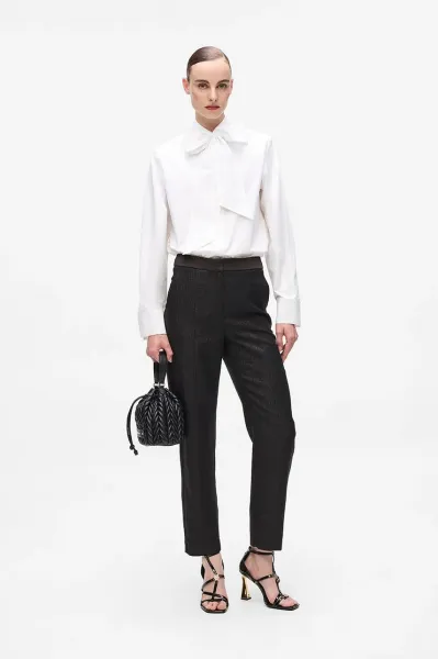 Blúzka Karl Lagerfeld Retro Poplin Bow Blouse White
