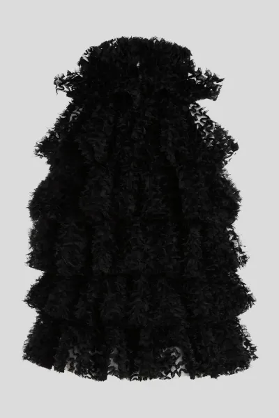 Blúzka Karl Lagerfeld Karl Studio Ruffle Mesh Top Black