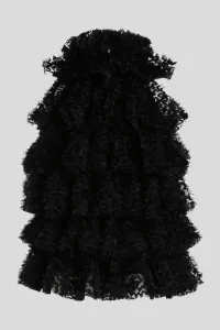 Blúzka Karl Lagerfeld Karl Studio Ruffle Mesh Top Black