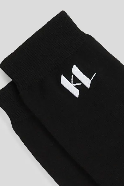 Ponožky Karl Lagerfeld K/Monogram Logo Sock 3P Kl Monogram Aop Black-Grey