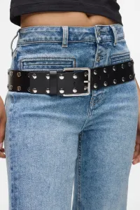Kožený opasok Karl Lagerfeld Jeans čierna farba, A4W33099
