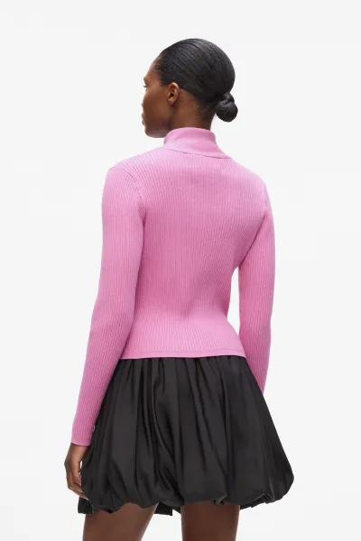 Kardigán Karl Lagerfeld Knit Cardigan Opera Mauve