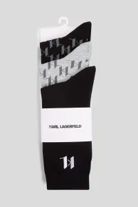Ponožky Karl Lagerfeld K/Monogram Logo Sock 3P Kl Monogram Aop Black-Grey