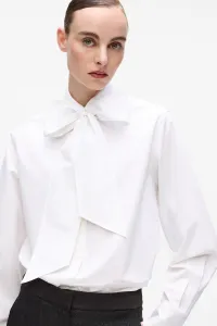 Blúzka Karl Lagerfeld Retro Poplin Bow Blouse White