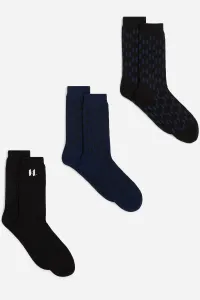 Ponožky Karl Lagerfeld K/Monogram Logo Sock 3P Black Monogram-Blue