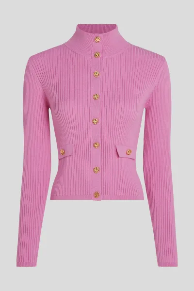 Kardigán Karl Lagerfeld Knit Cardigan Opera Mauve