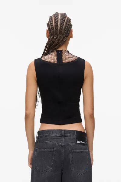 Top Karl Lagerfeld Jeans Klj Chainmail Top Black