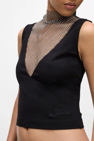 Top Karl Lagerfeld Jeans Klj Chainmail Top Black