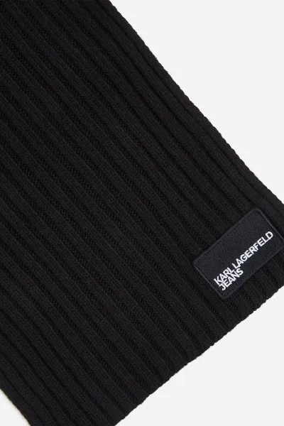 Šál s prímesou vlny Karl Lagerfeld Jeans čierna farba, melanžová, A4W33084