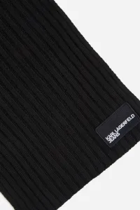 Šál s prímesou vlny Karl Lagerfeld Jeans čierna farba, melanžová, A4W33084