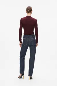 Sveter Karl Lagerfeld Button Detail Mock Neck Windsor Burgundy