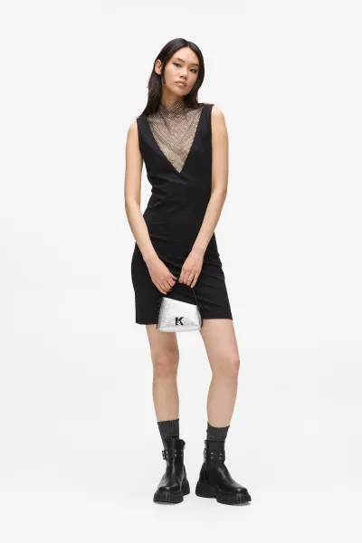 Šaty Karl Lagerfeld Jeans Klj Chainmail Dress Black