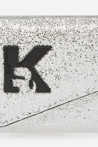 Peňaženka + kľúčenka Karl Lagerfeld Jeans strieborná farba, A4W32063