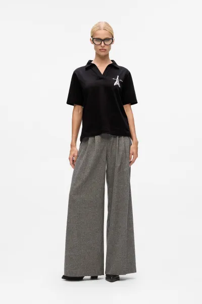 Tričko Karl Lagerfeld Paris Sketch Eiffel Polo Black