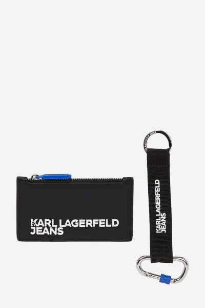 Peňaženka a kľúčenka Karl Lagerfeld Jeans čierna farba, A4M32065