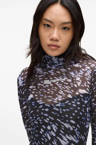 Šaty Karl Lagerfeld Jeans Klj Ls Mesh Lights Aop Dress Digital Light Aop