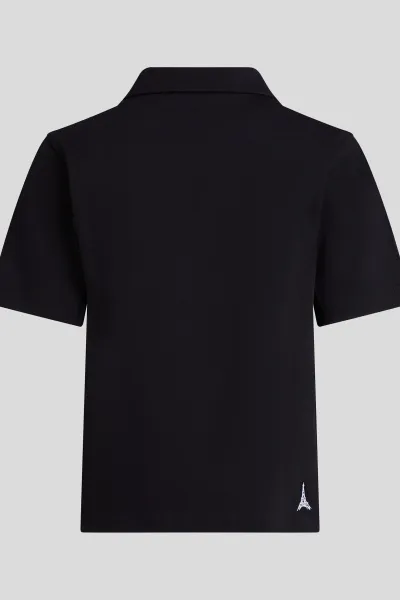 Tričko Karl Lagerfeld Paris Sketch Eiffel Polo Black