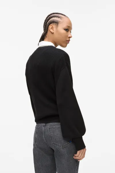 Sveter Karl Lagerfeld Jeans Klj Reg Balloon Sleeve Sweater Black