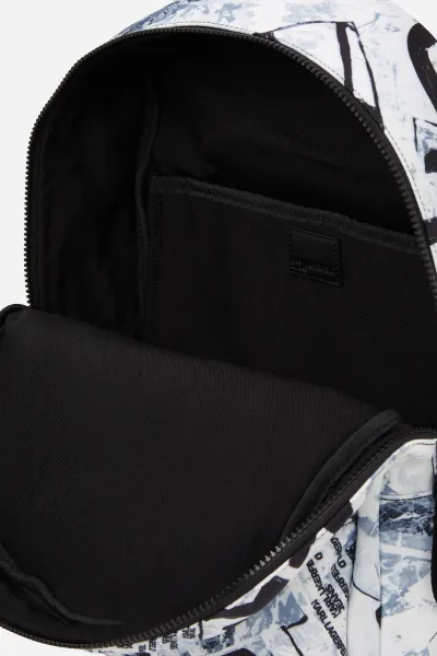 Ruksak Karl Lagerfeld Jeans pánsky, biela farba, veľký, vzorovaný, A4M30223