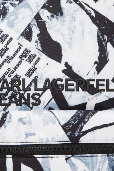 Ruksak Karl Lagerfeld Jeans pánsky, biela farba, veľký, vzorovaný, A4M30223