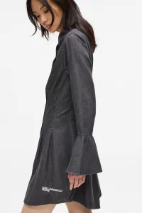 Rifľové šaty Karl Lagerfeld Jeans šedá farba, mini, áčkový strih, A4W13003