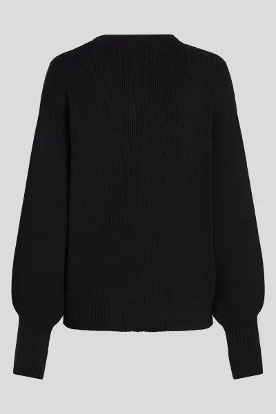 Sveter Karl Lagerfeld Jeans Klj Reg Balloon Sleeve Sweater Black