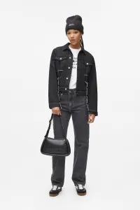Bunda Karl Lagerfeld Jeans Klj Lace Tie Denim Jacket Stone Washed Black
