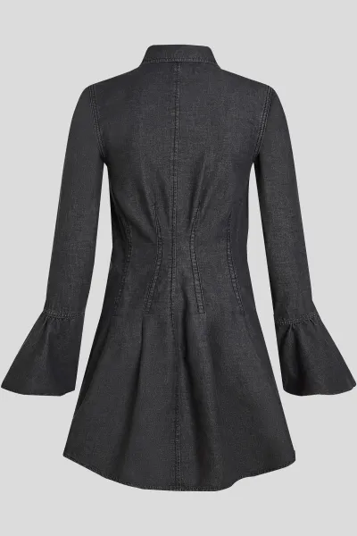 Rifľové šaty Karl Lagerfeld Jeans šedá farba, mini, áčkový strih, A4W13003