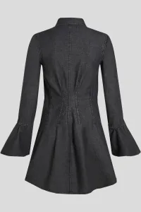 Rifľové šaty Karl Lagerfeld Jeans šedá farba, mini, áčkový strih, A4W13003