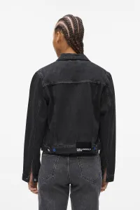 Bunda Karl Lagerfeld Jeans Klj Lace Tie Denim Jacket Stone Washed Black