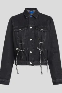 Rifľová bunda Karl Lagerfeld Jeans čierna farba, prechodná, A4W14012