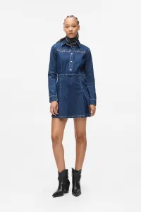 Rifľové šaty Karl Lagerfeld Jeans tmavomodrá farba, mini, áčkový strih, A4W13002