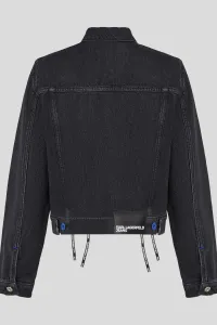 Rifľová bunda Karl Lagerfeld Jeans čierna farba, prechodná, A4W14012