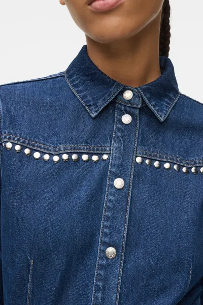 Rifľové šaty Karl Lagerfeld Jeans tmavomodrá farba, mini, áčkový strih, A4W13002