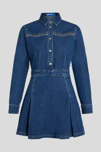 Rifľové šaty Karl Lagerfeld Jeans tmavomodrá farba, mini, áčkový strih, A4W13002