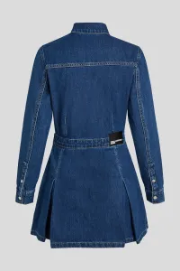 Rifľové šaty Karl Lagerfeld Jeans tmavomodrá farba, mini, áčkový strih, A4W13002