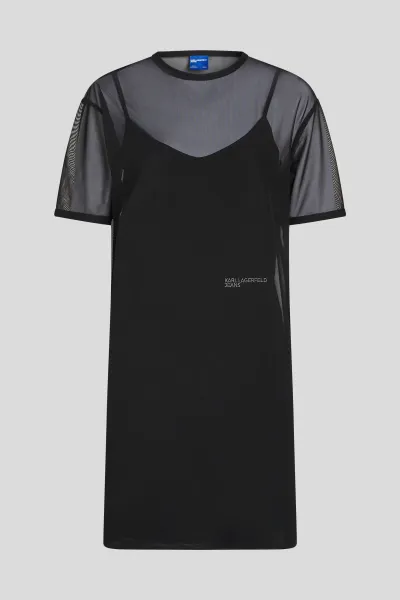 Šaty Karl Lagerfeld Jeans čierna farba, mini, rovný strih, A4W13048