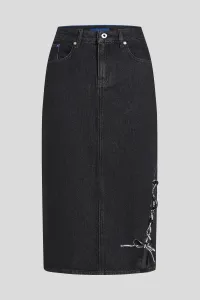 Sukňa Karl Lagerfeld Jeans Klj Tied Denim Midi Skirt Stone Washed Black